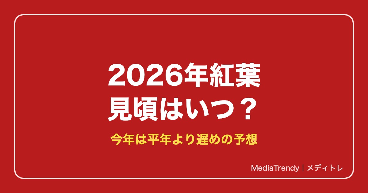 2026年紅葉 見頃はいつ?