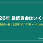 2026年最低賃金 47都道府県一覧
