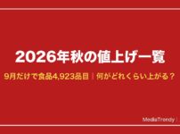2026年秋の値上げ一覧