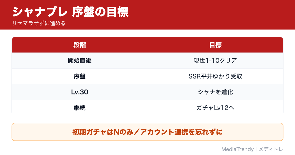 シャナブレ 序盤の目標